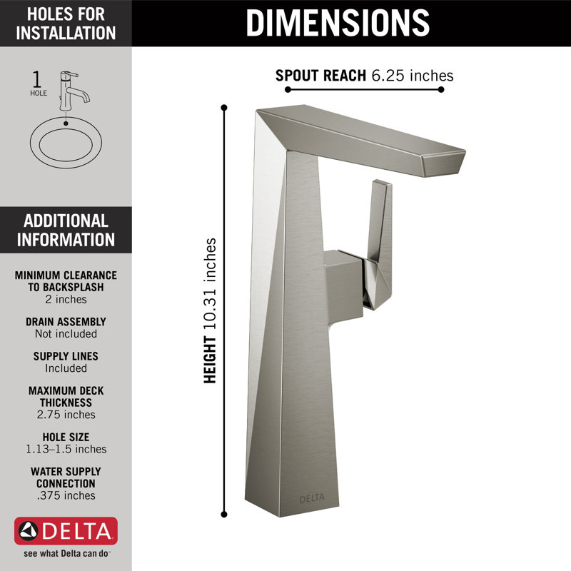 Delta Trillian Vessel Sink Faucet Singlehandle Bathroom Faucet Wayfair